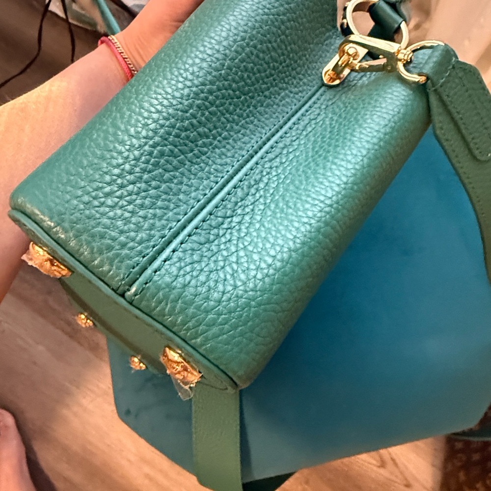 Elegant Teal Leather Handbag